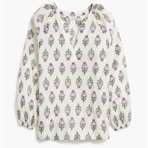 J.Crew NWT Women’s Spring 2025 Splitneck Floral Printed Popover Blouse size M